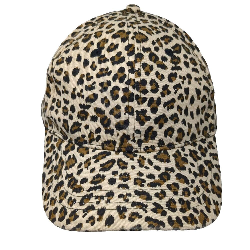 London Kaye Leopard Print Baseball Cap Beige Black OS Cotton Slideback Hat